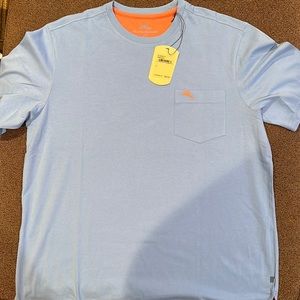 Tommy Bahama Men’s Large Short Sleeve T-Shirt w/ Pocket Light Blue NEW WITH TAGS